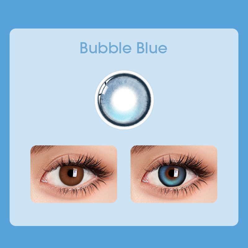 BUBBLE Blue Prescription Colored Contact Lenses