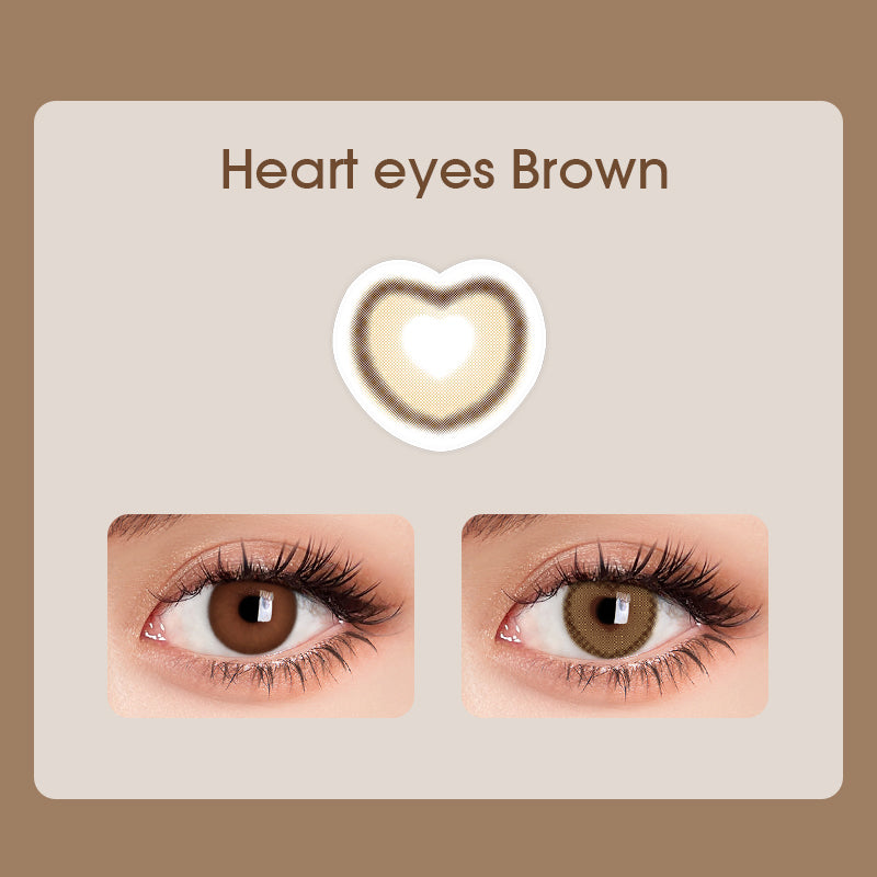 [New] Heart Eyes Brown Cosplay Contact Lenses