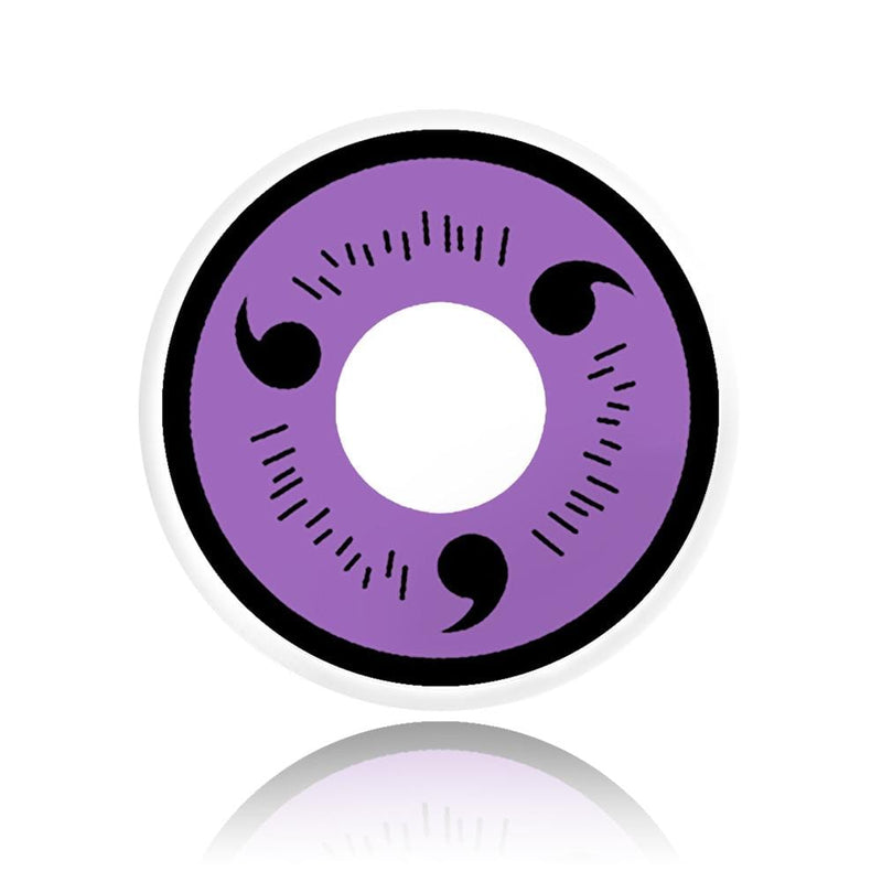 Purple Sasuke Sharingan cosplay contacts lens diagram