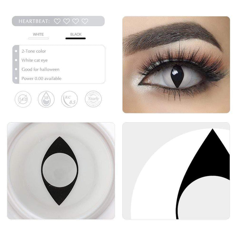 White Cat halloween contact lens details display rederings